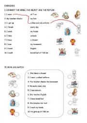 English Worksheet: DAILY ROUTINES