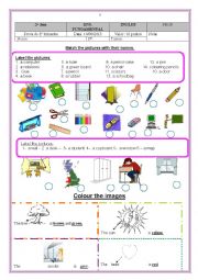 Test about classroom material and colours