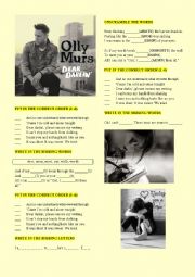 English Worksheet: Olly Murs Dear Darlin 