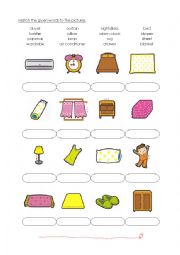 English Worksheet: Vocab - Bedroom