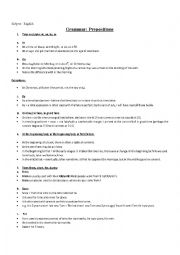 English Worksheet: Prepositions