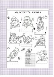 English Worksheet: Mr Potatos sports