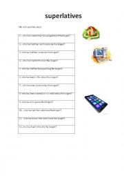 English Worksheet: superlatives