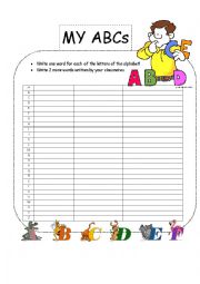 English Worksheet: My ABCs