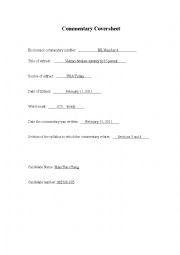 English Worksheet: Biology Sample Report