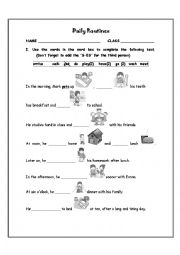 English Worksheet: Daily Routine