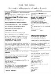 English Worksheet: student / teacher instructions for split readings