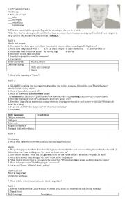 English Worksheet: LIE TO ME EPISODE 1