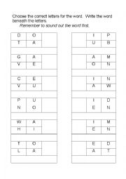 English Worksheet: Spelling - CVC worksheet 