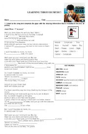 English Worksheet: Im yours!