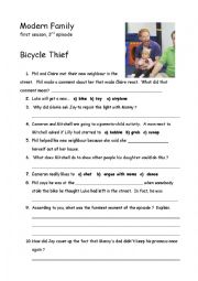 English Worksheet: Modern Family, first season, 3rd episode