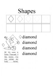 English Worksheet: Shapes - Diamond