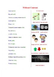 English Worksheet: OPPOSITES (a poem + a pictionary)
