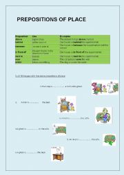 English Worksheet: Prepositions of place (perfect for halloween)