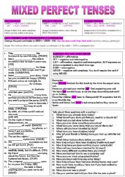 English Worksheet: Mixed Perfect Tenses