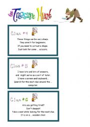 English Worksheet: The treasure hunt 2