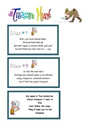 English Worksheet: The treasure hunt3