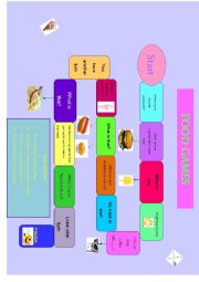 English Worksheet: Food - Board Game