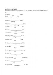 Comparatives worksheet