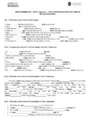 English Worksheet: Past simple vs Past continuous