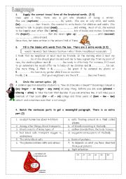 English Worksheet: mid term test 2 for 1st formers