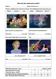 English Worksheet: Peter Pan Worksheet