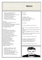 English Worksheet: Justin Timberlake - Mirrors