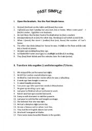 English Worksheet: Past Simple. Revision