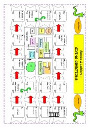 English Worksheet: DIRECTIONS BOARD GAME