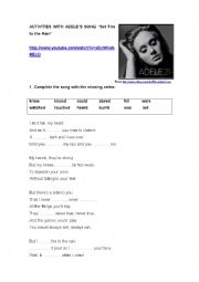 English Worksheet: ACTIVITIES WITH ADELES SONG 