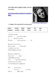 English Worksheet: ACTIVITIES WITH ADELE´S SONG 