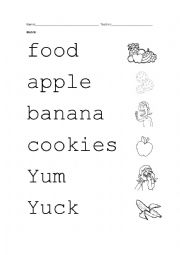 English Worksheet: food