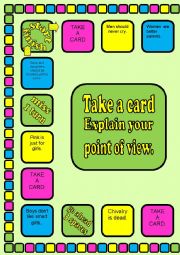 English Worksheet: Gender Issues Board Game