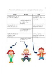 English Worksheet: Speaking Daily Routine