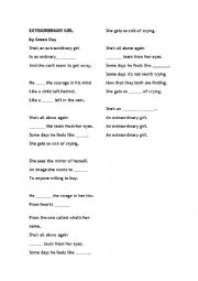 English Worksheet: Extraordinary Girl
