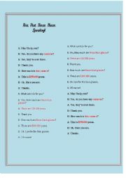 English Worksheet: Conversation This, That, These, Those