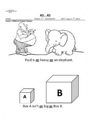 English Worksheet: As...as