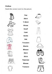 English Worksheet: Clothing