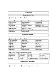 English Worksheet: Preposition