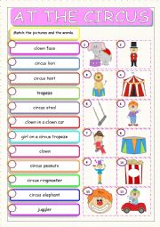 English Worksheet: At the Circus