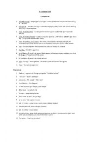 English Worksheet: Character list a Christmas Carol