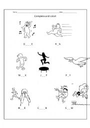 English Worksheet: Can, cant and verbs of movement