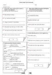 English Worksheet: written practice test on present simple