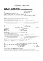 English Worksheet: Avril Lavigne - Im with you 
