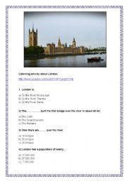 English Worksheet: Listening activity about London