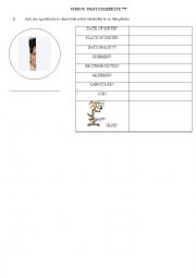 English Worksheet: Whos that celebrity