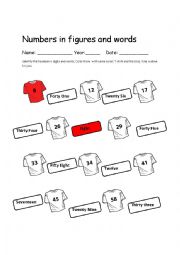 Numbers in figures and words.