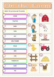 English Worksheet: On the Farm