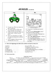 English Worksheet: Articles