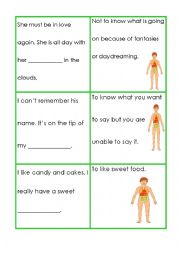English Worksheet: Body idioms 3/4
